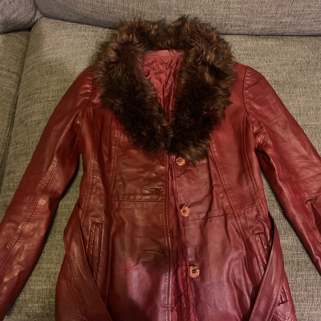 Burgundy Vintage Leather Jacket
